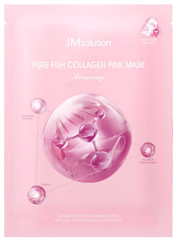 JMsolution Тканевая маска укрепляющая  с коллагеном для сияния кожи Pure Fish Collagen Pink Mask, 30мл - фото 10003