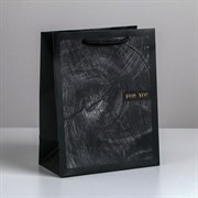 Пакет чёрный "Wood style" MS 18*23*10 см.