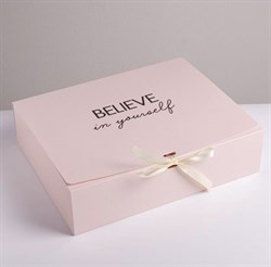 Коробка розово-бежевая «Believe in yourself” 31*24,5*9 см. j1pi7TLNi76q4RI30jKcE2 - фото 14245