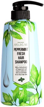 Welcos Шампунь для жирной кожи головы и от перхоти Around Me Peppermint Hair Shampoo, 500мл. KXSiMXcMiUfUSanjwxEuf2 - фото 14642