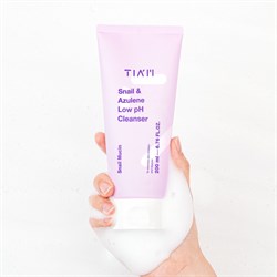 TIAM Успокаивающий гель для умывания с улиткой и азуленом  Snail & Azulene Low pH Cleanser 200ml Rx19MRP5g6oh0np1Ihsi33 - фото 14878