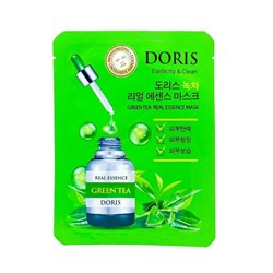 DORIS Тканевая маска для лица Зеленый чай, Green tea Real Essence Mask 25 мл xlD5mMobh5HBwde6QfS3T3 - фото 15034