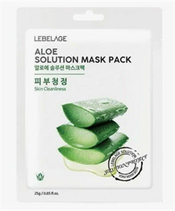 LEBELAGE Тканевая маска для лица с экстрактом алоэ вера Aloe Solution Mask Pack 25г zCfI0pNcjdrrGgxDNdseM2 - фото 15655