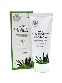 Jigott Тональный ВВ крем с алоэ Aloe Sun B.B Cream SPF 41 PA++, 50 мл. k9oSUx6MgDNUC1szHTMTV2 - фото 15800