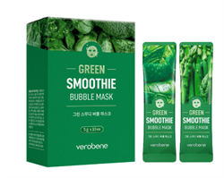 Verobene Маска для лица кислородная смузи 11 ЭКСТРАКТОВ ЗЕЛЕНЫХ ОВОЩЕЙ Verobene Green Smoothie Bubble Mask, 1 шт cRytx00RhNARWZgfd9Ku40 - фото 17548