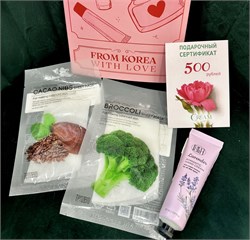 Набор на 8 Марта «ВЕСНА В ДУШЕ» (крем для рук, 2 тк.маски, сертификат на 500₽) зел.лента E5rDbZxVgsCQcYzAh27Y62 - фото 19855