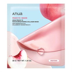 Anua Осветляющая гидрогелевая маска с персиком Peach 70 Niacin Brightening Collagen Mask hGDx-rSpi1LWBoy3bi39R3 - фото 20173