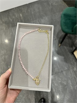 Чокер из розового кварца, цепи, подвески сердце l0YMU8RHgPOOQXubcooRA1