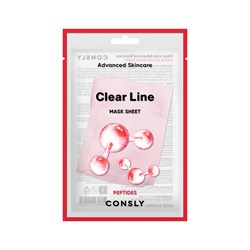 Consly Тканевая маска антивозрастная с пептидами Clear Line Advanced Skincare Peptides Mask Sheet (25 мл) VVziaEy1iXicKNXLqBRXS2