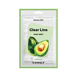 Consly Тканевая маска смягчающая с экстрактом авокадо Clear Line Nature Gift Avocado Mask Sheet (25 мл) shT6TqL2hfV314jyY287h3