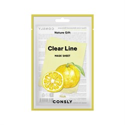 Consly Тканевая маска освежающая с экстрактом юдзу Clear Line Nature Gift Yuja Mask Sheet (25 мл) 78JKe9k8ghgrsmMKewVW03