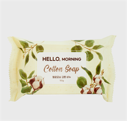 HELLO MORNING Мыло душистое туалетное "Хлопок" COTTON SOAP  127гр PUXTAQhBh6IIfXs7agbdE2