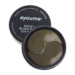 Ayoume Патчи для глаз от темных кругов с золотом и черным жемчугом AYOUME GOLD+BLACK PEARL EYE PATCH, 60шт - фото 8831