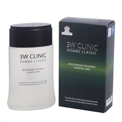3W Clinic Мужской увлажняющий освежающий тоник Homme Classic Moisturizing Freshness Essential Skin, 150мл - фото 9427