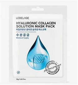 Lebelage Тканевая маска с гиалуроновой кислотой и коллагеном Hyaluronic Collagen Solution Mask Pack, 25г - фото 9822