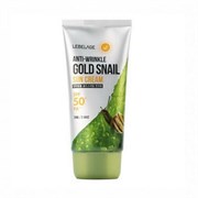 Солнцезащитный антивозрастной крем для лица с муцином улитки и золотом Lebelage Anti-Wrinkle Gold Snail Sun Cream 70 мл