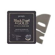Petitfee Black Гидрогел.маска для лица с черн.жемч.и золотом Pearl & Gold Hydrogel mask pack