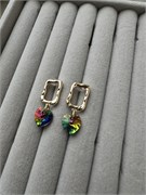 Серьги с кристаллами SW (сердце) золотистое покрытие 24k SLQKLQNfgQ-nqZAFH0VIK0