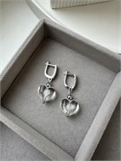 Серьги серебристые (родиевое покрытие) +прозр.сердца 30IY7WTWjx837xJO4EfYn3