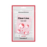 Consly Тканевая маска антивозрастная с пептидами Clear Line Advanced Skincare Peptides Mask Sheet (25 мл) VVziaEy1iXicKNXLqBRXS2