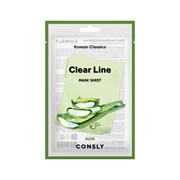 Consly Тканевая маска увлажняющая с экстрактом алоэ Clear Line Korean Classics Aloe Mask Sheet (25 мл) CF170Ul-jtvqTDIzXHOZI0