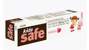 LION Детская зубная клубника Kids Safe Toothpaste Strawberry, 90г
